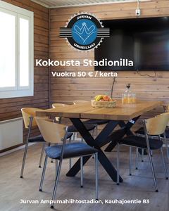 Kokousta Jurvan ampumahiihtostadionilla